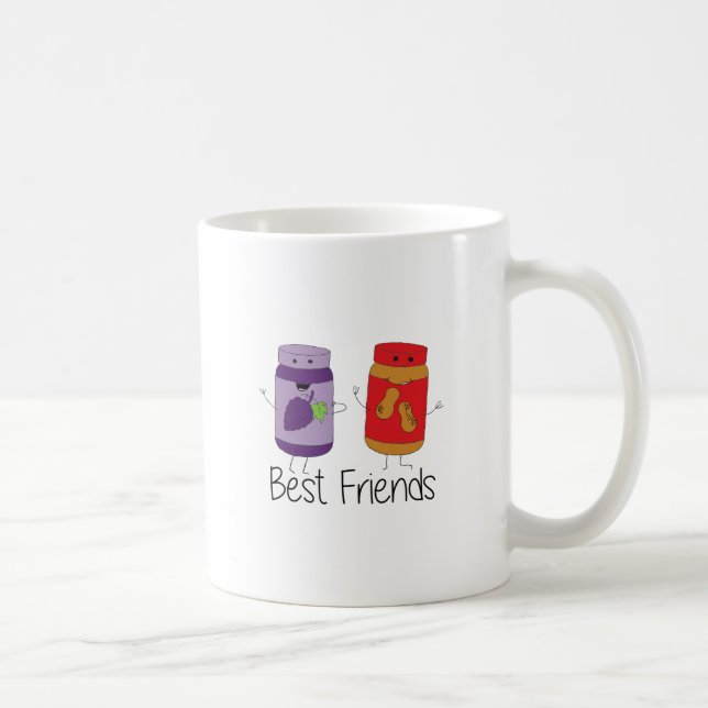 PB and J Best Friends Pb and J BFF Drawing Coffee Mug (Right)