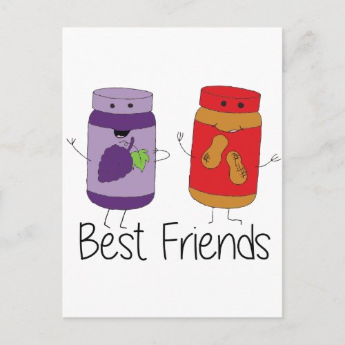 PB and J Best Friends Pb and J BFF Drawing Postcard