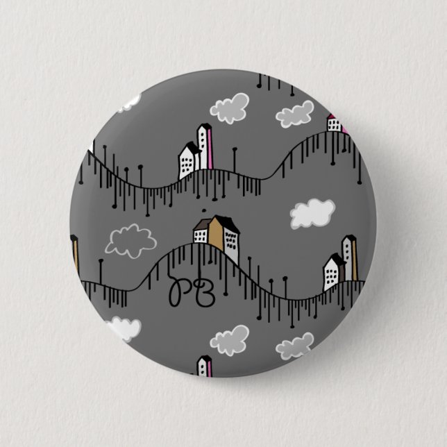 PB Houses Pinback Button (Front)
