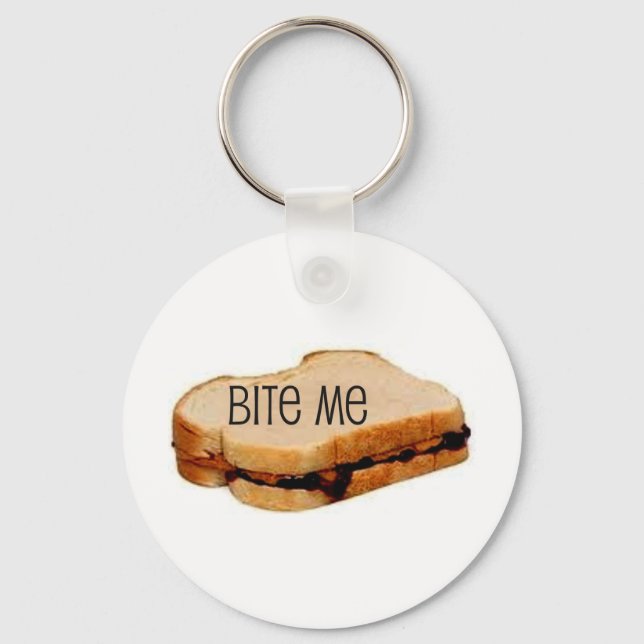 PB&J "BITE ME" SANDWICH PRINT KEYCHAIN (Front)