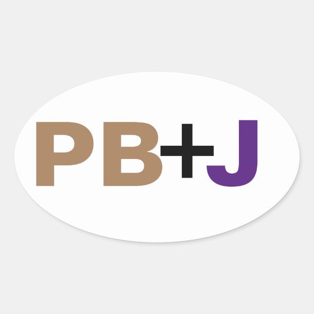 PB+J In Color Oval Sticker (Front)