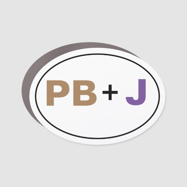 PB+J In Color With Border Car Magnet (Front)