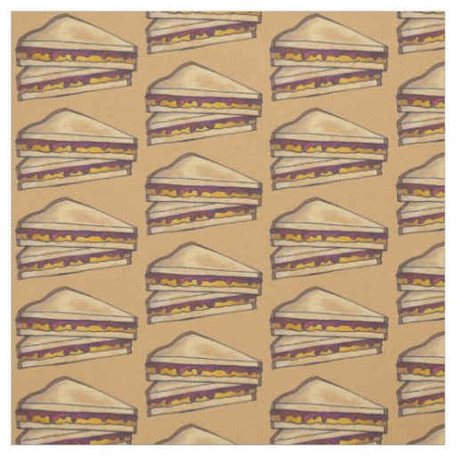PB&J Peanut Butter and Grape Jelly Sandwich Fabric