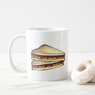 PB&J Peanut Butter and Jelly Sandwich Lunch Food Coffee Mug