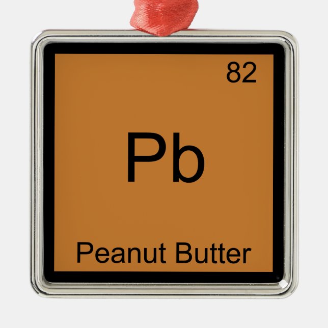 Pb - Peanut Butter Chemistry Periodic Table Symbol Metal Ornament (Front)