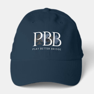 PBB Baseball Cap - White Blue Logo 1
