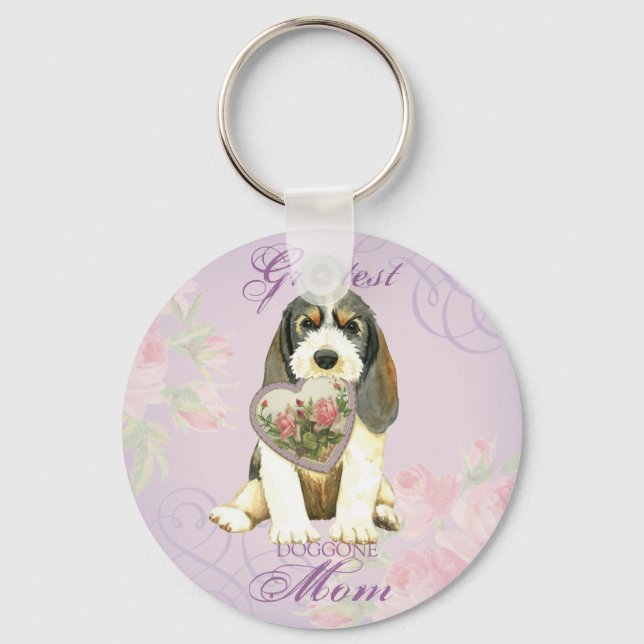 PBGV Heart Mom Keychain (Front)