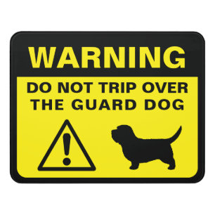 PBGV Silhouette Funny Guard Dog Warning Door Sign
