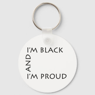PBI - Black and Proud Keychain - White