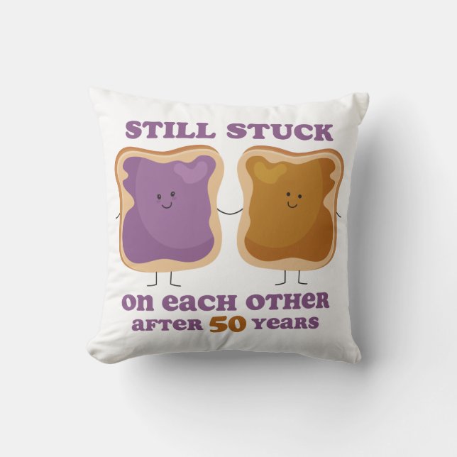 PBJ 50th Anniversary Throw Pillow (Front)