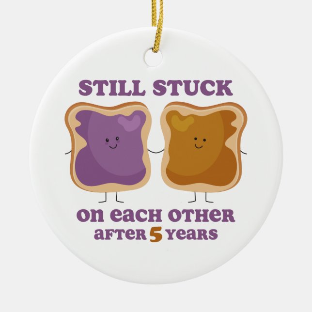 PBJ 5th Anniversary Ceramic Ornament (Front)
