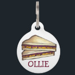 PBJ Peanut Butter and Grape Jelly Sandwich Foodie Pet Name Tag<br><div class="desc">Pet tag features an original marker illustration of a delicious PB&J peanut butter and grape jelly sandwich. Simply personalize with your pet's name and your contact information for a one-of-a-kind cat or dog tag.</div>