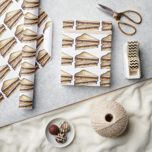 PBJ Peanut Butter and Jelly Sandwich Sandwiches Wrapping Paper