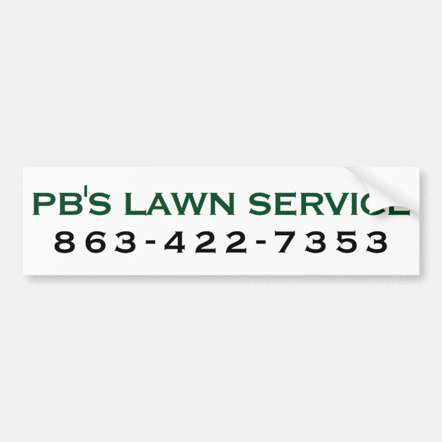 PB's Lawn Service Bumper Sticker (Front)