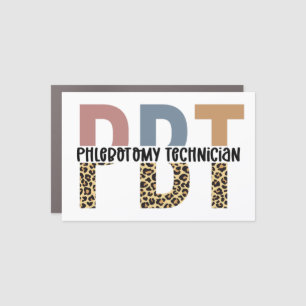 PBT Phlebotomy Technician Leopard Print Car Magnet