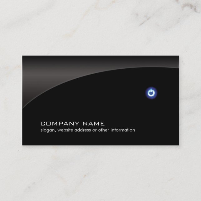 PC Computer Repair Technician Simple Black Business Card (Front)