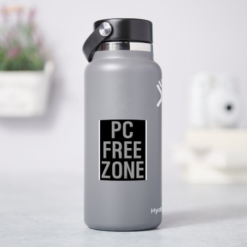 PC Free Zone black contour sticker