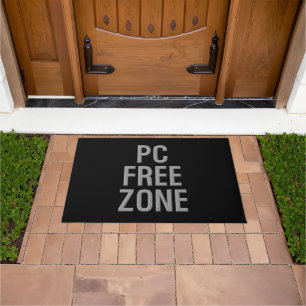 PC Free Zone black doormat