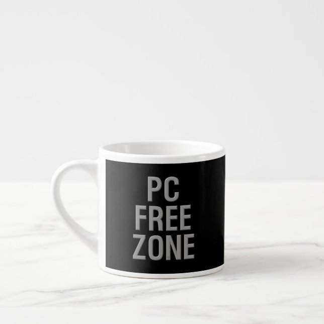PC Free Zone black espresso mug (Left)