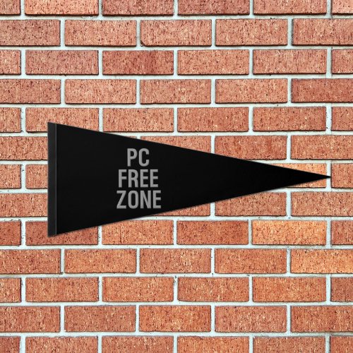 PC Free Zone black pennant flag