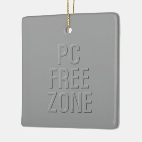 PC Free Zone gray ceramic square ornament