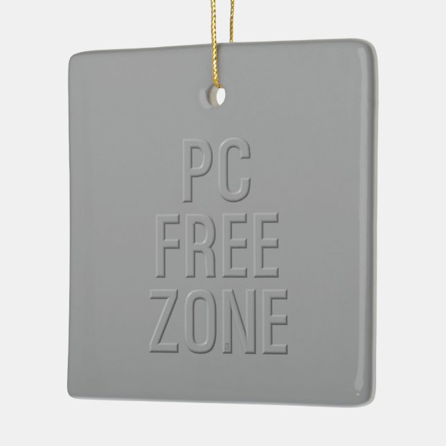 PC Free Zone gray ceramic square ornament (Left)
