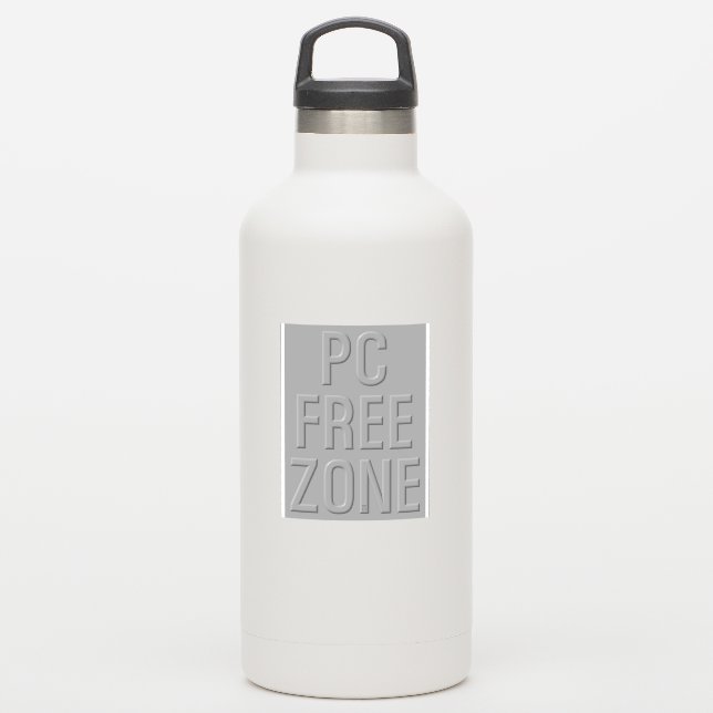 PC Free Zone gray contour sticker (Waterbottle)