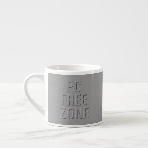PC Free Zone gray espresso mug