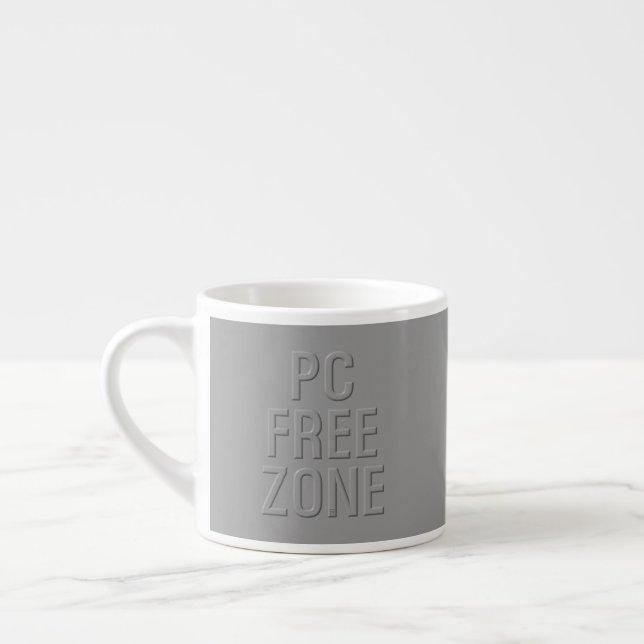 PC Free Zone gray espresso mug (Left)