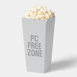 PC Free Zone gray popcorn boxes