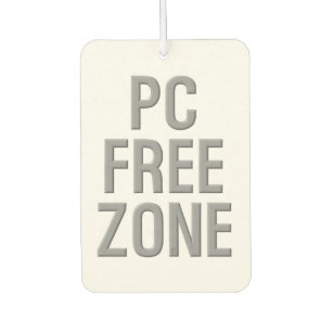 PC Free Zone white car air freshener