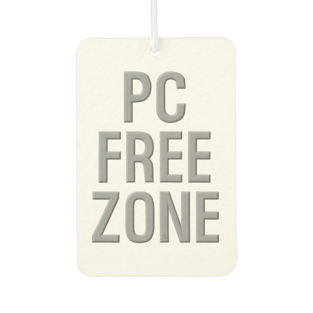 PC Free Zone white car air freshener (Front)
