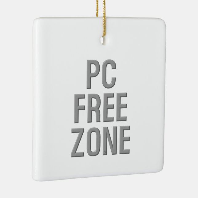 PC Free Zone white ceramic ornament (Right)