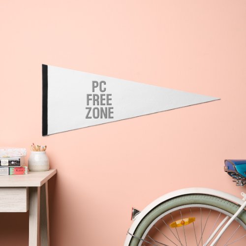 PC Free Zone white pennant flag