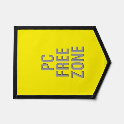 PC Free Zone yellow pennant banner