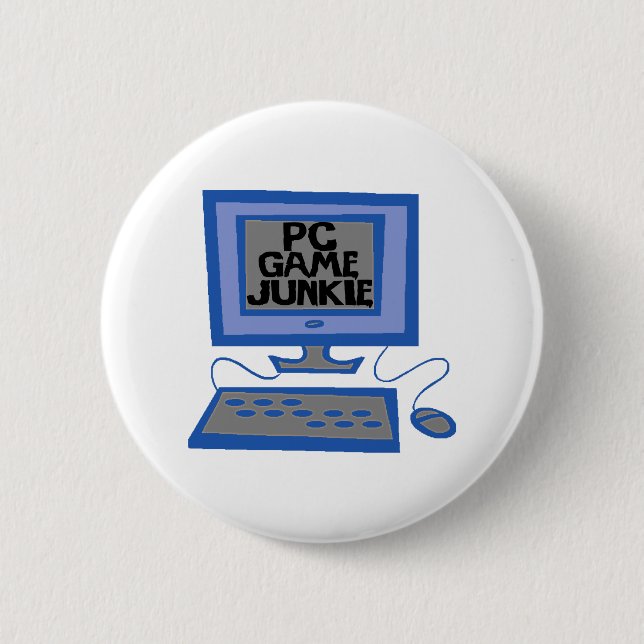 PC Game Junkie Pinback Button (Front)