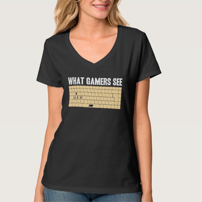 PC Gamer WASD Meme What Gamers See  Video Games T-Shirt (Front)