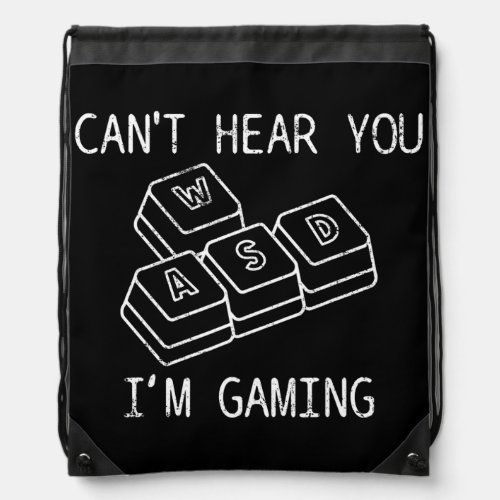 PC Gaming Gamer WASD Keyboard  Drawstring Bag