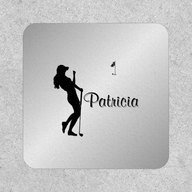 PC  Larger Script Ladies Golfer Personal Patch (Front)