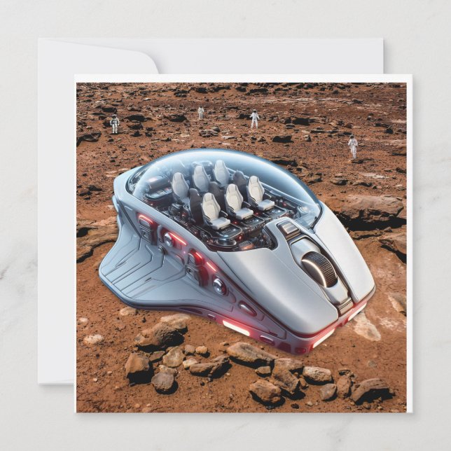 PC Mouse–Spacecraft: Scroll on Mars – Mission 01. Invitation (Front)