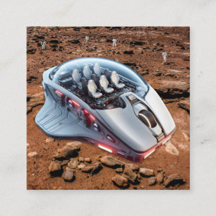 PC Mouse–Spacecraft: Scroll on Mars – Mission 01. Square Business Card