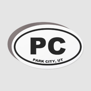 PC Park City Utah Oval Car Magnet