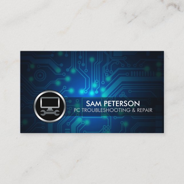 PC Repair Technician Business Card (Front)