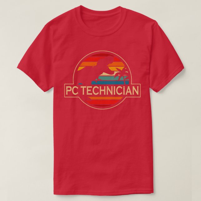 Pc Technician Dinosaur T-Shirt (Design Front)