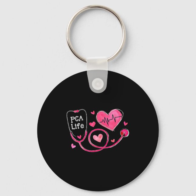 Pca Life Valentine Heart Stethoscope  Keychain (Front)