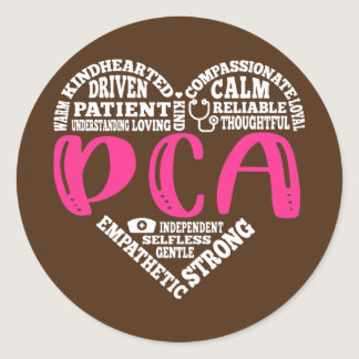PCA Nurse Love Nursing Students CNA RN Life Nurse Classic Round Sticker