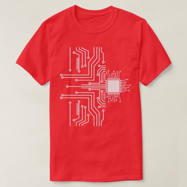 PCB Board Traces Computer Scientist Programmer T-Shirt (Design Front)