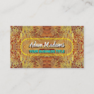 PCB, Electronic Printed Circuit Board QR - Gold Business Card