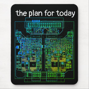 PCB Printed Circuit Board Board Shirt with Plan Mouse Pad