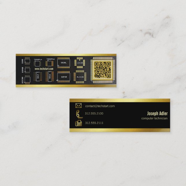 pcb ruler technical qr business card (Front/Back)